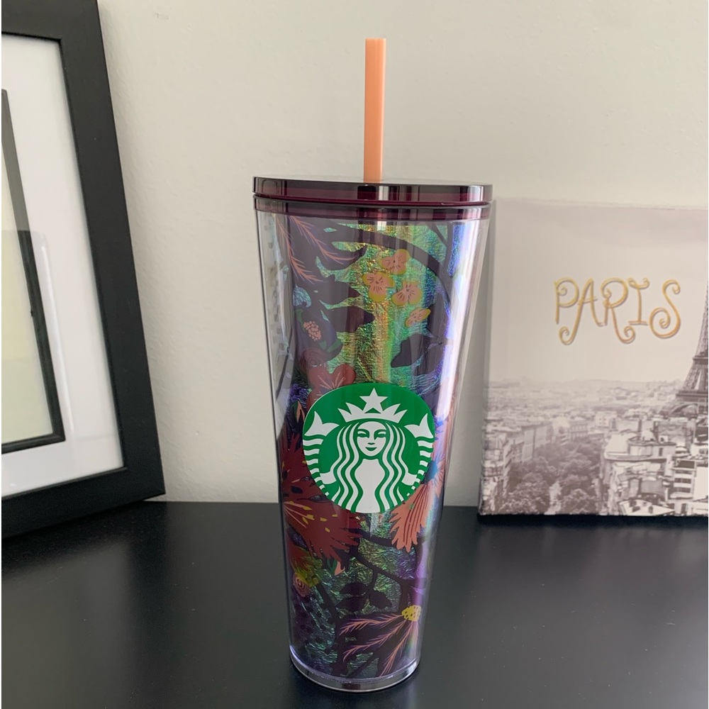 Starbucks 2021 Autumn Floral Gold Foil Tumbler